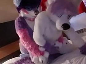Cute fursuit bottom moans sweetly for culmination familiarize with