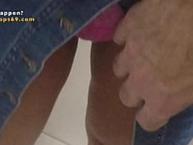 Stranger Fondle Woman's Pussy Over Underpants Underneath her Mini Glad rags  in Metro Subway
