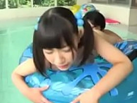Eighteen Genre Venerable Japanese Teen Screwed nearby the Pool