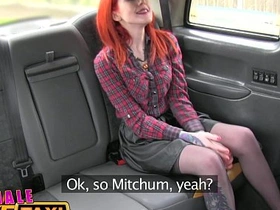 Female fake taxi lesbian predominates tattooed redhead