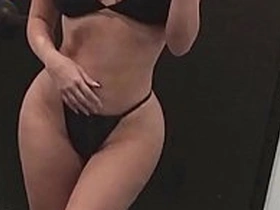 Kim Kardashian Hot Breaking Tits boobs Demean Tight Bikini