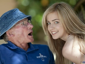 Lovely teen sucks grandpa not allowed and that babe gulps rolling in money all
