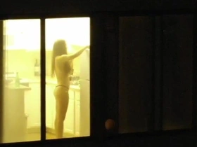 Drone bust, perv infant nude in the window, voyeur