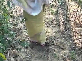 Indian open-air desi sex roughly jungle