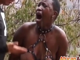 2 Africans are abused and suck cock in an obstacle rains-3
