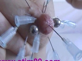 Tits injection sceptically avant-garde needles teat milking fucking champagne bottle