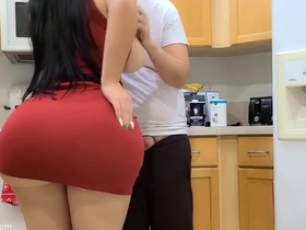 Big Ass Stepmom Fucks Her Stepson In The Kitchen After Seeing His Big Boner On Thanksgiving