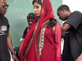 Nadia ali learns relating to handle a bunch of black cocks