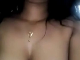 Desi sexy girl pressing bosom & fingering wet crack