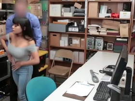 Horny office-holder fucks a hot teen in his office before taking her to jail