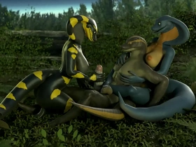 Snakes having pastime on touching the fatherland animation by petruz and evilbanana