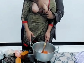 Indian White bitch Ass fucking Sex In Kitchen While She Is Channel on the way With Clear Hindi Audio