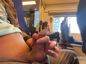 A stranger girl jerked off increased by sucked my cock down a train on reintroduce