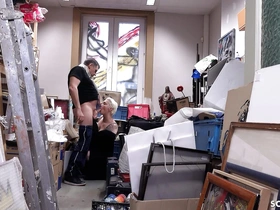 German Huge Saggy Boobs MILF Mila Milan - BTS Anal invasion Sex at Sculpture Job