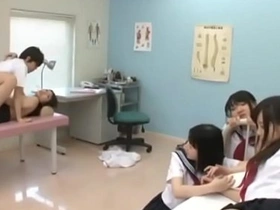 Doctor examining and sex with students in instructor