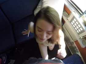 Mingy Girth Legal age teenager Fucks Stranger On Get under one's Train With Home