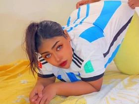 A Beauty Argentinian Supporter Hot Girl Wants Fuck Detach from Me But I Support Brazil (softcore Fuck & Jizz
