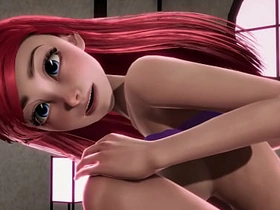 Redheaded Enlighten Mermaid Ariel receives creampied apart from Jasmine - Disney Porn