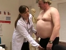 British cfnm nurses jerking off silk-stocking blarney in doctors office