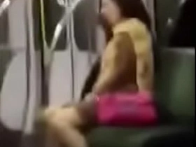 Flashporn in - chinese lady wank in public metro