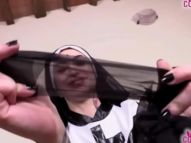 Horny tattoed nun to hose sucks double-barrelled with capture her feet