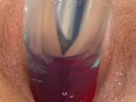 Cloudy juicy milf wadding her wet crack with a toy